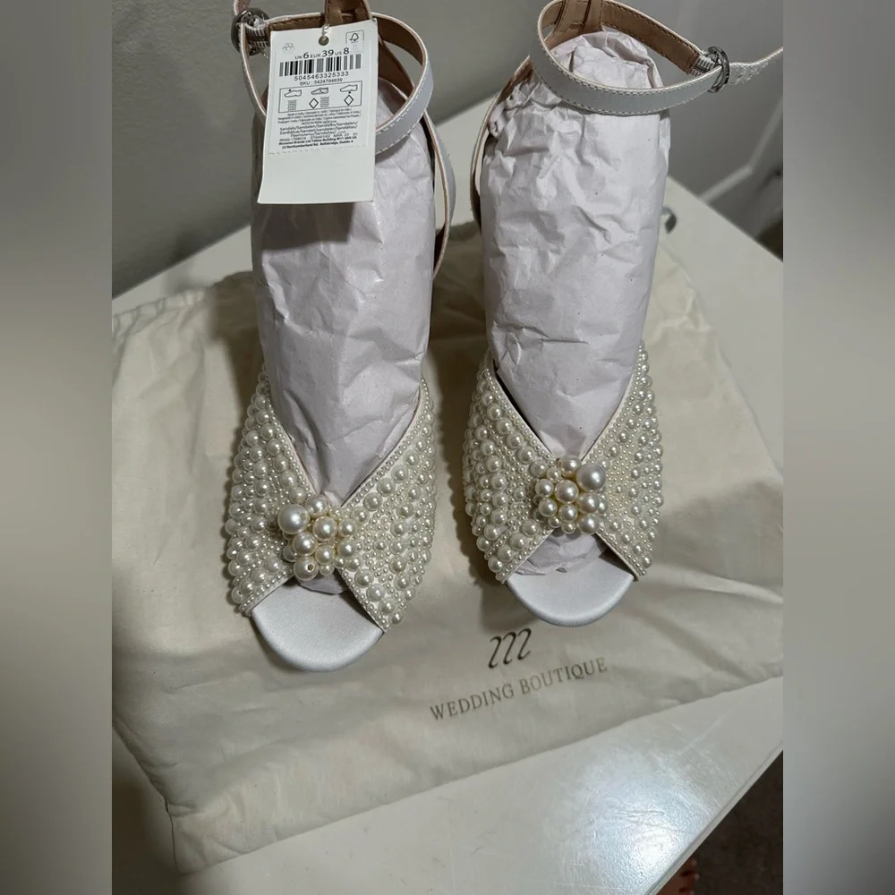 Monsoon - Pearl Bridal Block Heeled Sandals Ivory - Picture 2 of 10